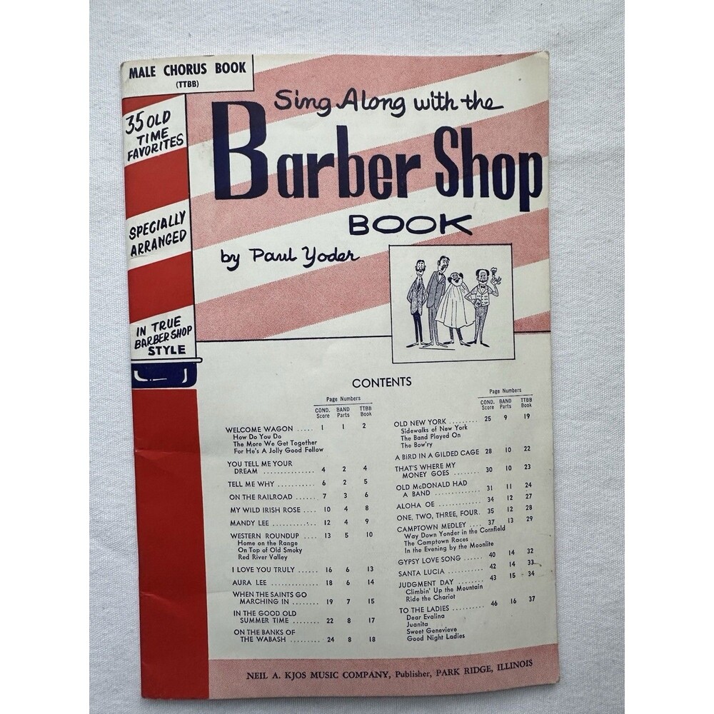 ‘Sing Along With The Barbershop Book’ Music Booklet Vintage By Paul Yoder